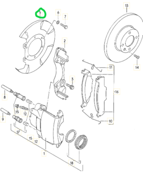 Deckblech, Staubschutzblech Bremsscheibe VA (171 615 311), mit Faustsattel